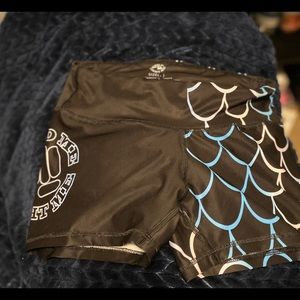 Feed me fight me mermaid shorts
